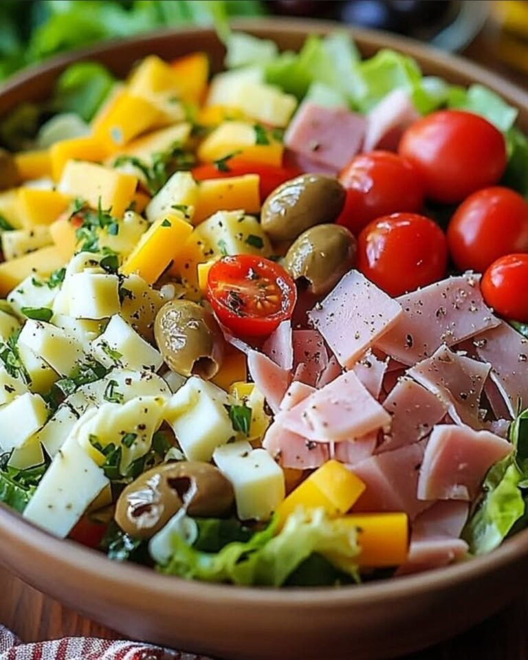 Classic Chopped Salad with Swiss Cheese and Ham (or Turkey)