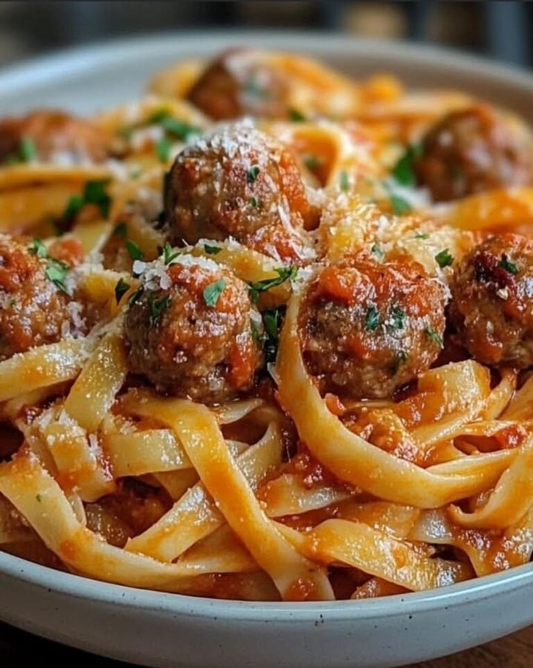 Classic Fettuccine and Meatballs