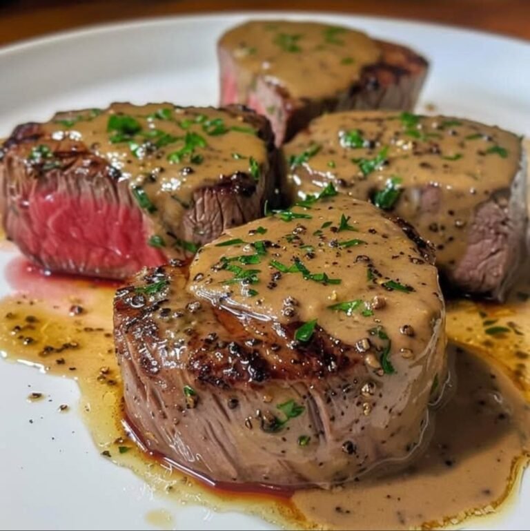 Steak with Creamy Peppercorn Sauce 🥩🌶️