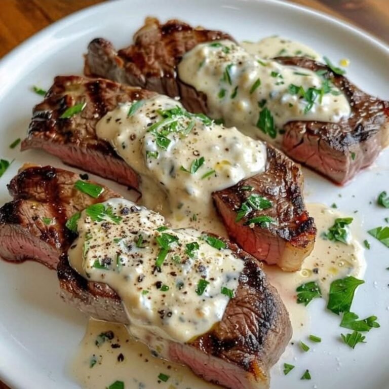 Classic Pan-Seared New York Strip with Rich Gorgonzola Sauce 🥩🧀