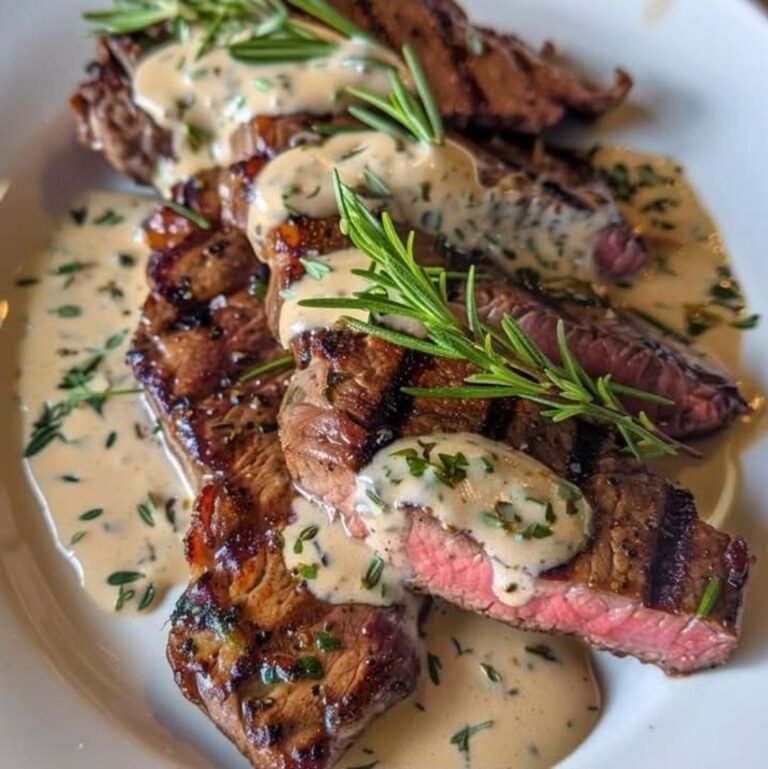 Exquisite French Seared Ribeye Steak with Luxurious Cognac Cream Sauce