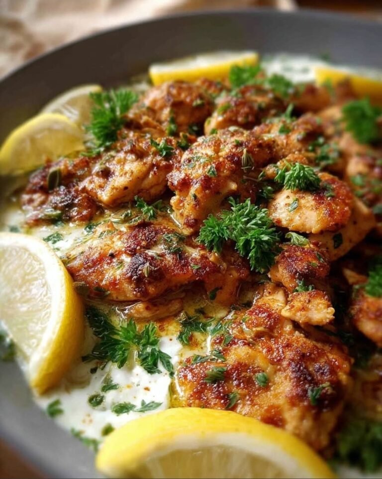 Lebanese-Style Garlic Lemon Chicken with Creamy Yogurt Sauce
