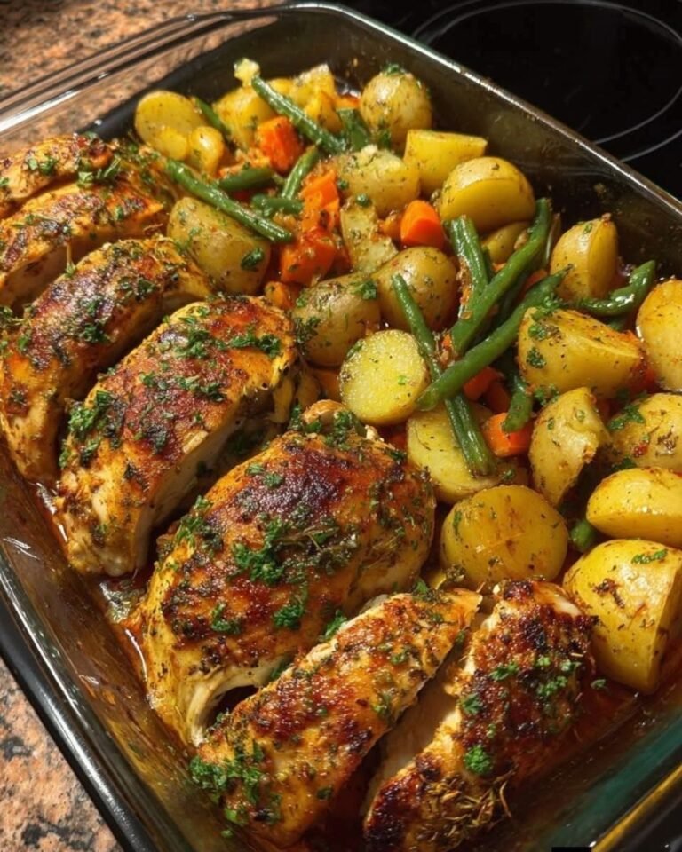 Easy One-Pan Herb-Roasted Chicken with Potatoes, Carrots & Green Beans