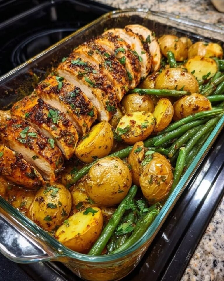 Easy One-Pan Oven-Baked Herb Chicken with Baby Potatoes & Green Beans