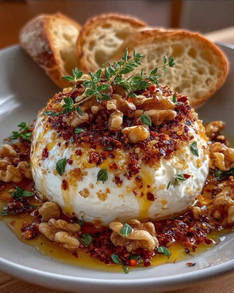 Burrata Bomb with Spicy Hot Honey, Toasted Walnuts & Olive Oil Drizzle