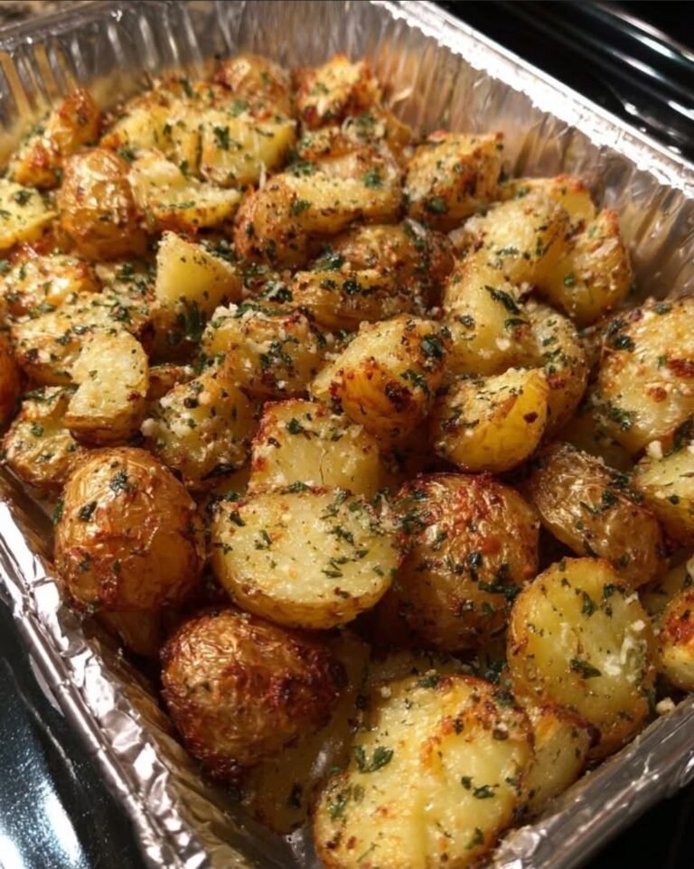 Crispy Garlic Parmesan Roasted Baby Potatoes