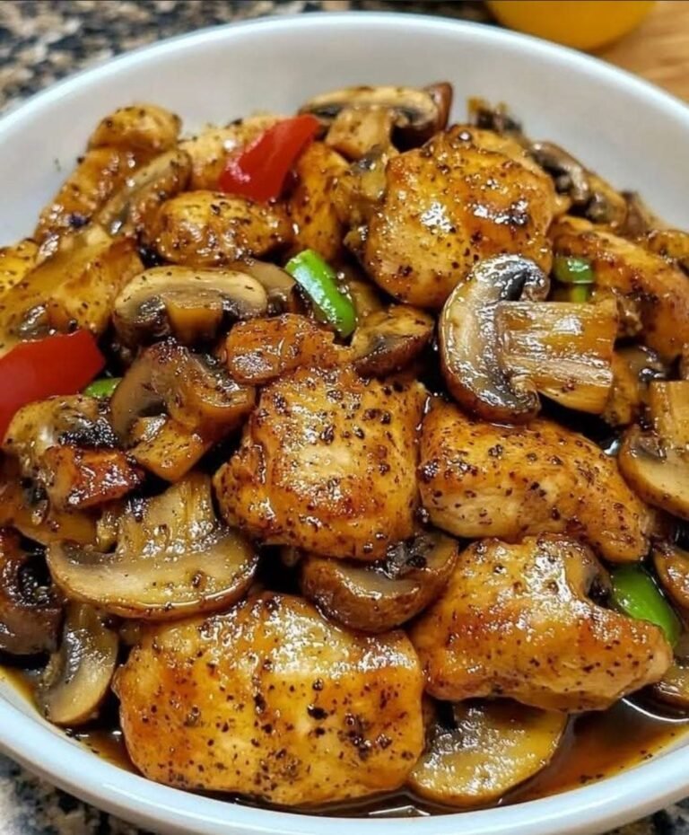 Honey Garlic Black Pepper Chicken & Mushroom Stir-Fry