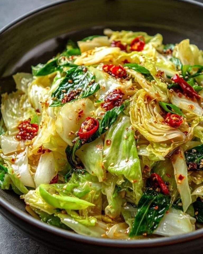 Spicy Garlic-Ginger Stir-Fried Cabbage