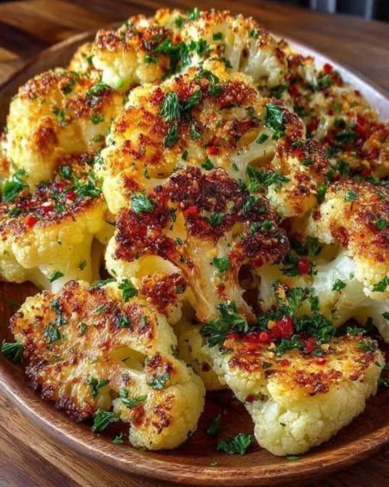 Crispy Garlic Parmesan Roasted Cauliflower – Golden, Garlicky, and Irresistibly Cheesy