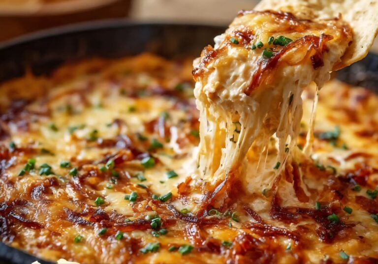 🤠 Caramelized Onion Cowboy Dip – The Ultimate Game-Day Ranch Rancher’s Delight 🧅🧀🔥