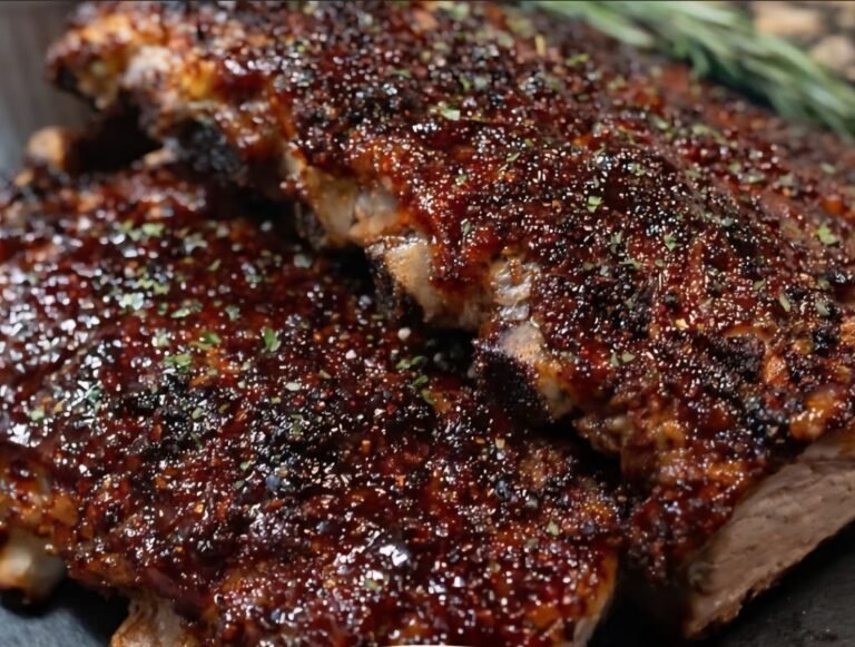 🍖 Oven-Baked BBQ Beef Baby Back Ribs – Tender, Sticky, & Full of Flavor ✨