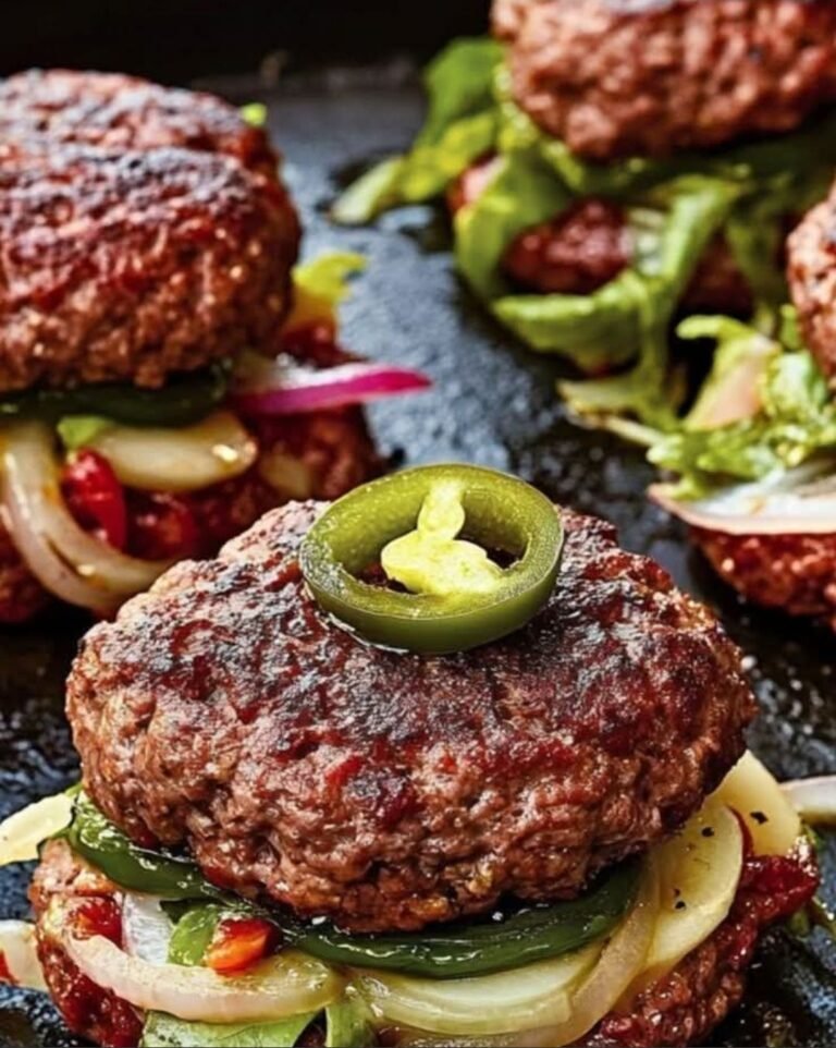 🌶️ Jalapeño-Onion Smash Burgers – Crispy, Juicy, Spicy Perfection on a Bun 🔥