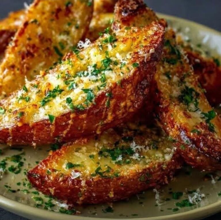 🥔 Air Fryer Garlic Parmesan Potato Wedges – Crispy, Buttery, Cheesy Perfection ✨